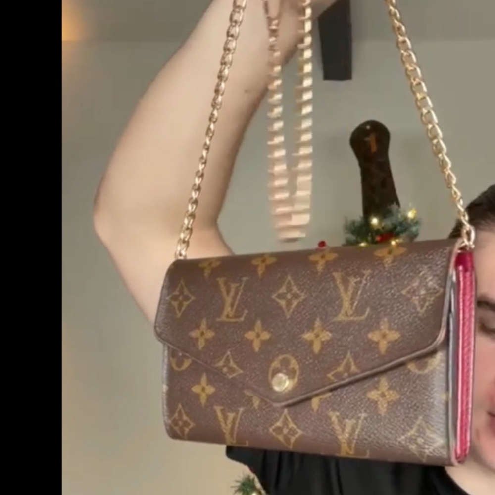 Louis Vuitton Monogram Crossbody Bag with Gold Chain